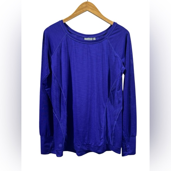 Athleta Women’s Long Sleeve Size Small Indigo Purple  Breathable Layer - Picture 1 of 9